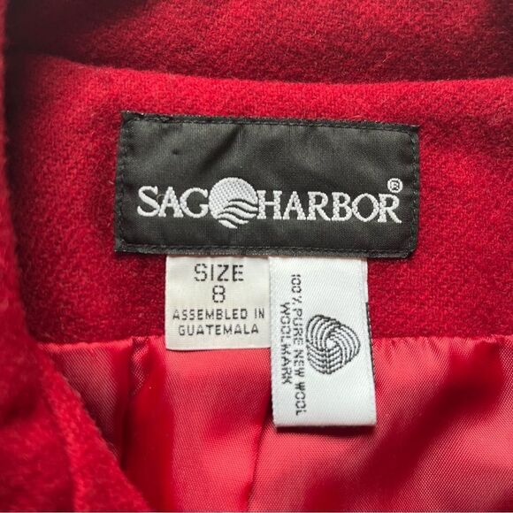 Sag Harbor Women's Wool Blazer Full Zip Red Size 8 Lined - Picture 3 of 9